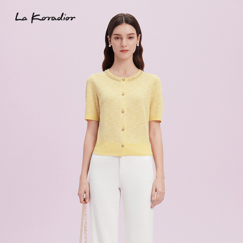 【商场同款】La koradior拉珂蒂气质短袖针织衫女25夏季新款上衣