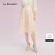 Lakoradior拉珂蒂女2025夏季 纯色气质肌理刺绣伞裙高腰半身裙 新款