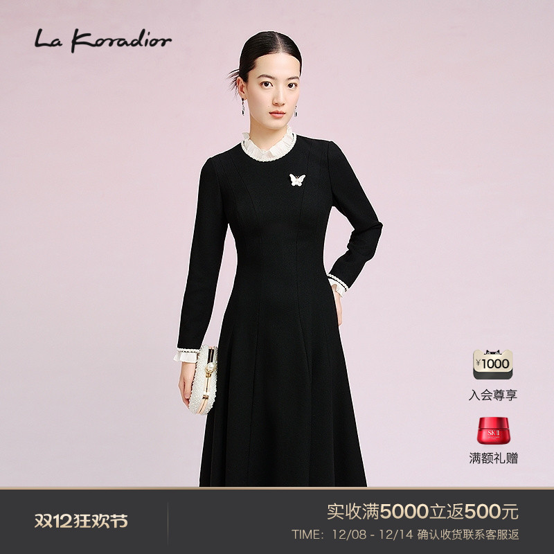 La Koradior拉珂蒂修身通勤优雅时尚新款静奢风气质洋装裙连衣裙