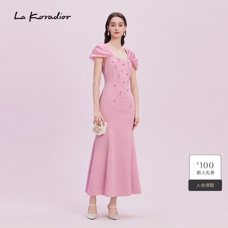 【隆重社交】Lakoradior拉珂蒂2025夏季三醋酸法式礼服鱼尾连衣裙图片