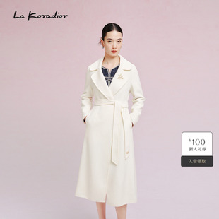 气质修身 羊绒100 Lakoradior拉珂蒂秋冬新款 毛呢大衣 中长款