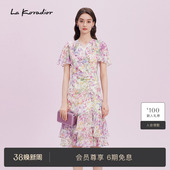 koradior拉珂蒂夏100桑蚕丝印花真丝连衣裙 艺术家联名款