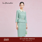 香风假两件气质连衣裙通勤显瘦女 法式 Koradior拉珂蒂春季 新款