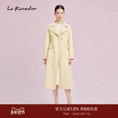 气质双面羊毛呢大衣风衣长款 Koradior拉珂蒂显瘦新款 羊毛