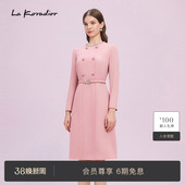 法式 商场同款 通勤时尚 气质收腰羊毛连衣裙 Koradior拉珂蒂修身