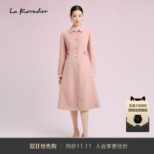 冬新款 通勤优雅时尚 羊毛羊绒过膝毛呢大衣 Koradior拉珂蒂修身