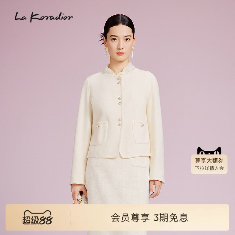【羊毛】La Koradior拉珂蒂女商场同款时尚秋新款羊毛短款呢外套