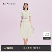 新款 减龄2025商场同款 娃娃领仙女连衣裙女 Koradior拉珂蒂修身