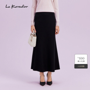修身 气质鱼尾裙高腰显瘦长款 法式 半裙 Koradior拉珂蒂商场同款