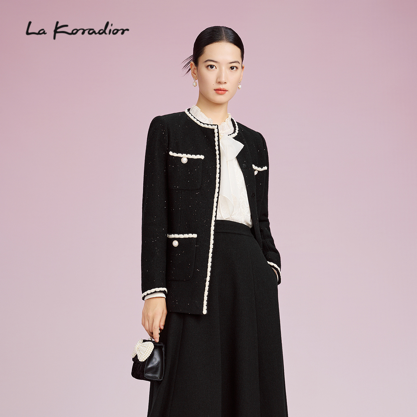 【商场同款】Lakoradior拉珂蒂减龄女秋冬新款香风中长款外套