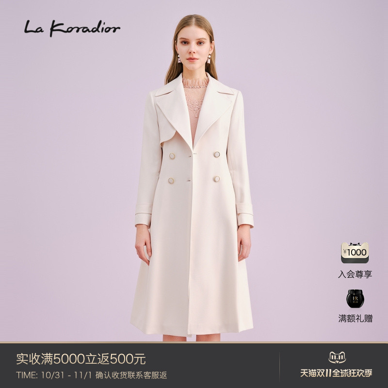 【商场同款】La Koradior拉珂蒂时尚秋新款外套女中长款流行风衣