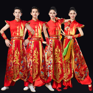 2026新款成人打鼓演出服装女男大气开场舞威风锣鼓腰鼓水鼓舞服装