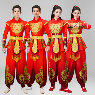 2025新款成人打鼓演出服男女中国风开场舞威风敲锣打鼓锣鼓舞蹈服