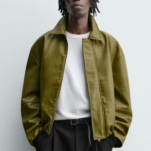 新品 3833302 男装 仿皮夹克外套 511 宽松翻领休闲长袖 ZA2025秋季