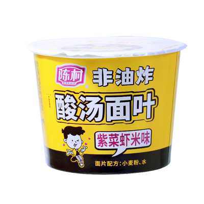 陈村酸汤面叶速食紫菜虾米味桶装