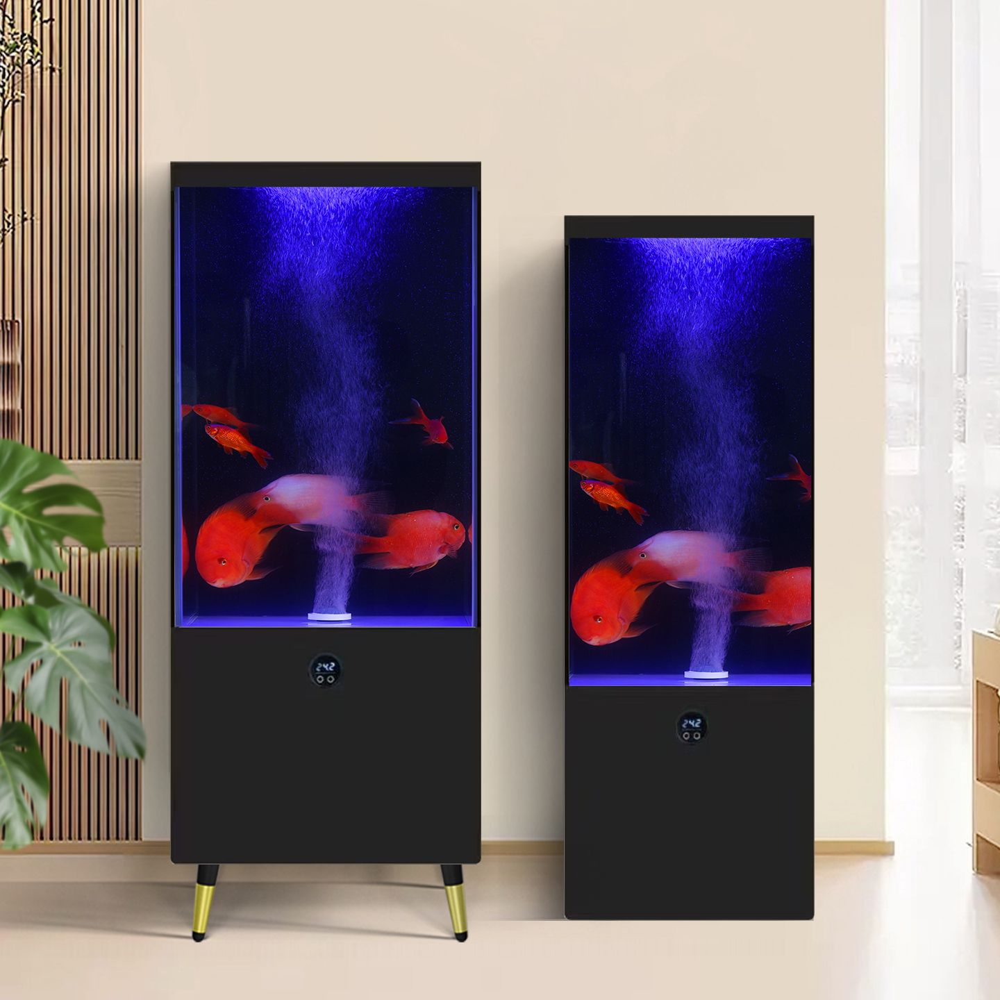2026新款立式鱼缸水族箱客厅电视柜旁落地超白玻璃底过滤免换水