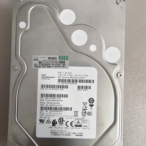 HPE/惠普4Tb硬盘 872745 盘体是东芝牌 MG04