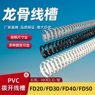 拨开式线槽龙骨线槽FD20/FD30/40/50配电箱线槽明装圆形电线收纳