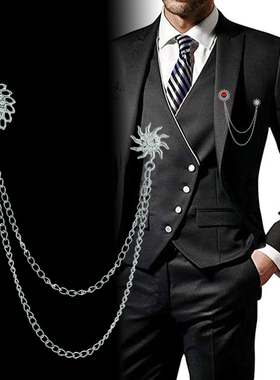 欧卡纳合金男士流苏西服胸针
