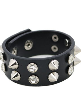 韩版学生朋克风霸气皮质摇滚手链