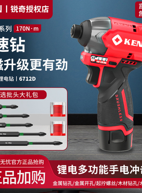锐奇12V冲击起子机无刷BL6712D充电多功能手电冲击钻起子机