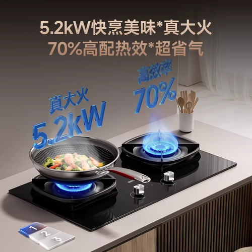 帅康燃气灶9B828双定时黄铜灶头