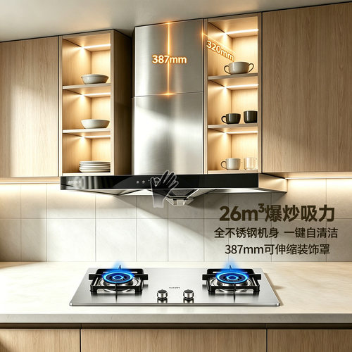 帅康T8066pro油烟机不锈钢加长罩