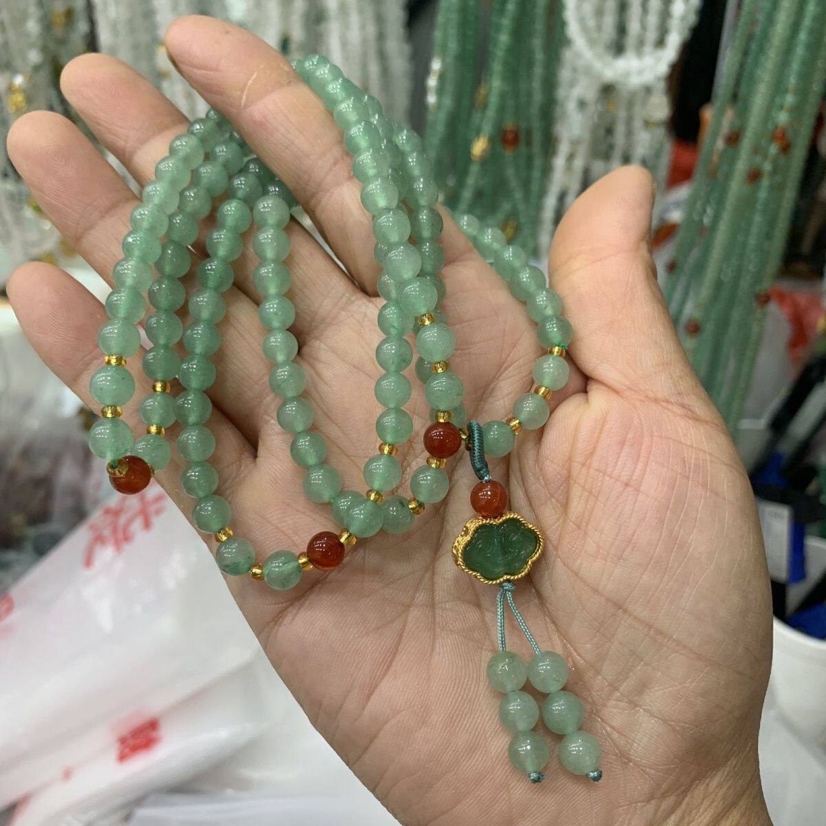 东陵玉卡6mm多圈手串项链毛衣手饰