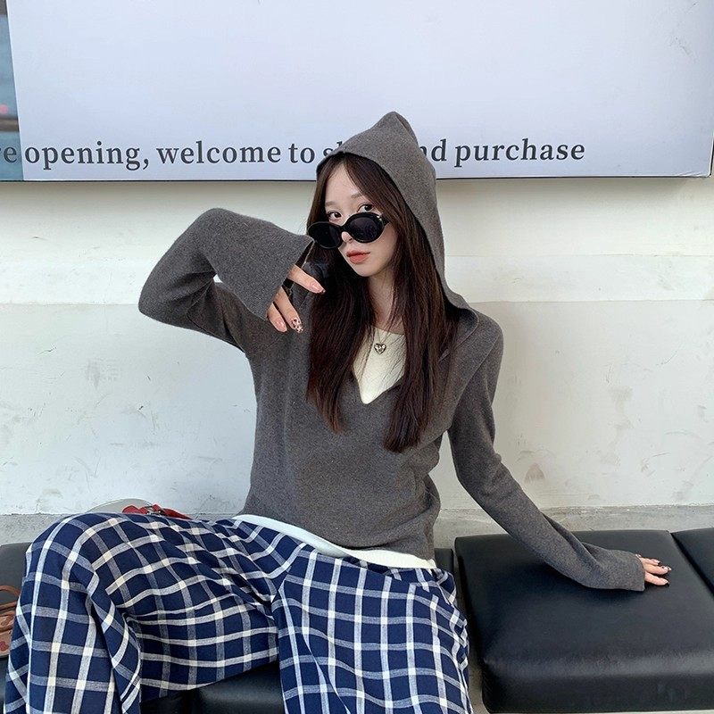 连帽打底衫女秋冬内搭可