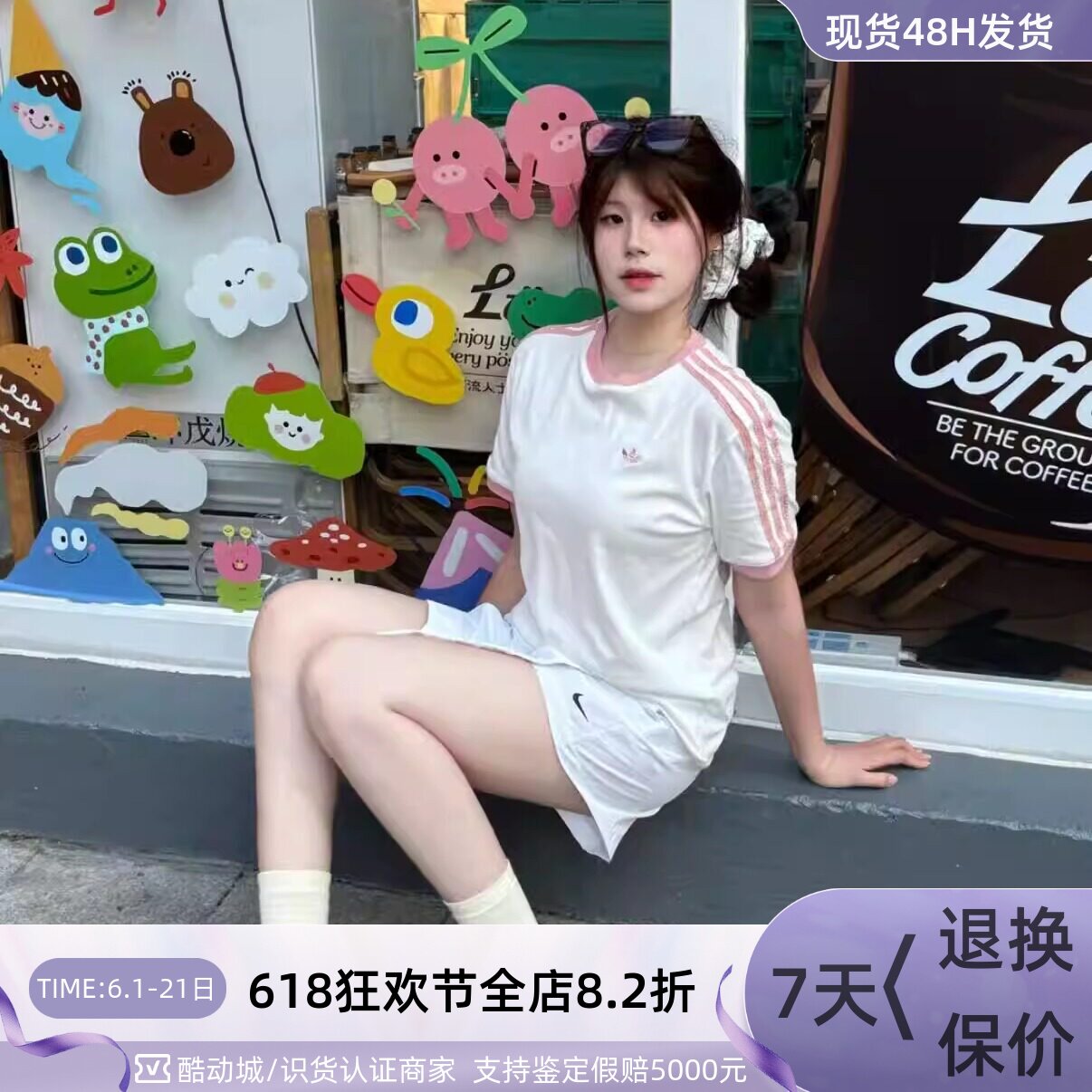 Adidas阿迪达斯三叶草女子慵懒透气短袖KC8821GN2896KC8819KC8820