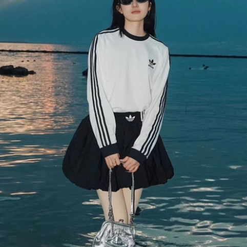 adidas三叶草纯棉男女长袖T恤
