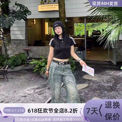 Adidas阿迪达斯三叶草女透气短袖