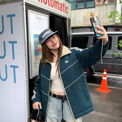 Adidas阿迪达斯男双面穿保暖棉服