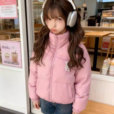 MLB男女冬季韩系嫩粉保暖羽绒服