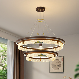 新中式 客厅灯多层圆环形餐厅吊灯宋氏美学轻奢酒店会所包厢间吊灯