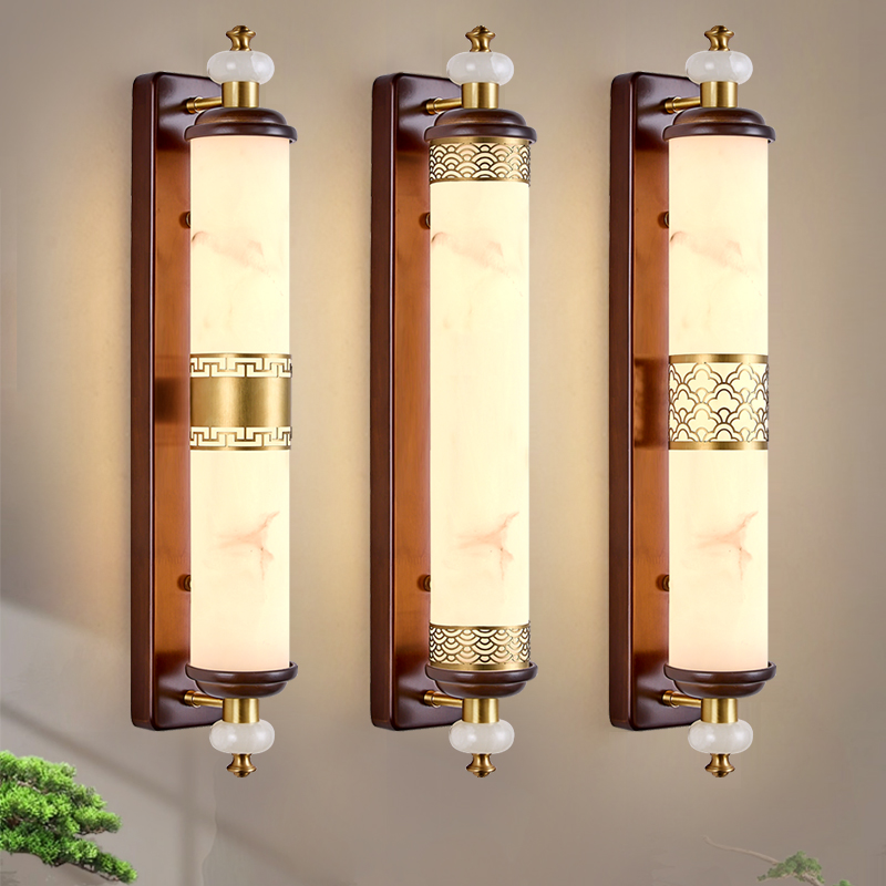 全铜仿云石别墅客厅电视墙中国风