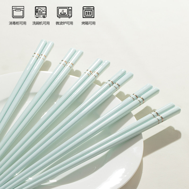 陶瓷筷子易清洗家用抗菌不发霉餐具食品级景德镇陶瓷筷子高档新款