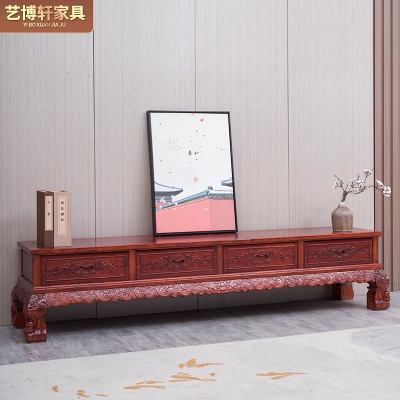 收纳榆木客厅电视柜简约现代