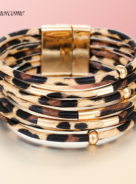 Leopard Leather Bracelets For Women Bracelets & Bangles