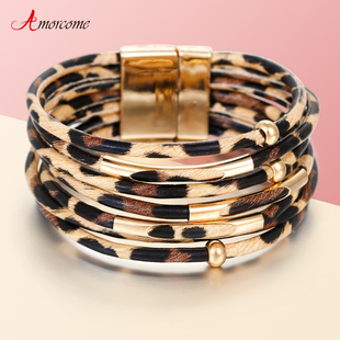 Leather Bracelets Women Bangles For Leopard