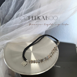 「ccpeekaboo」天然黑曜石黑金超七补水骨干发晶百无禁忌水晶手链