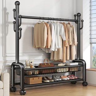 挂衣架落地卧室家用衣架房间挂衣服架子移动晾衣架室内简易衣帽架