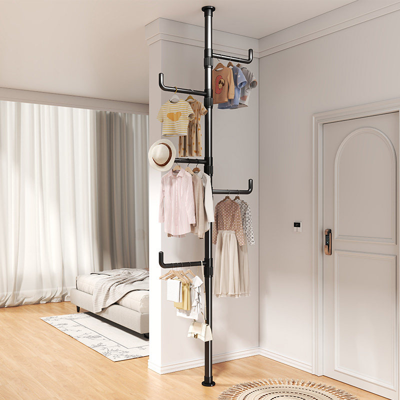 顶天立地晾衣架落地家用室内阳台置衣架伸缩挂衣架杆子晒衣服神器