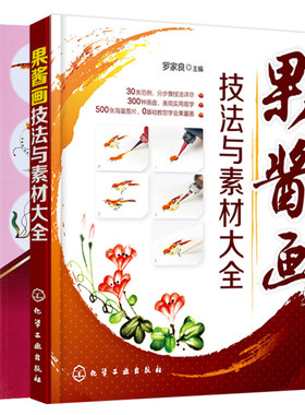果酱画盘饰围边+果酱画技法与素材共2本 果酱画技法教程书 盘饰造型书 盘饰 果酱画素材书 果酱画做法图书籍