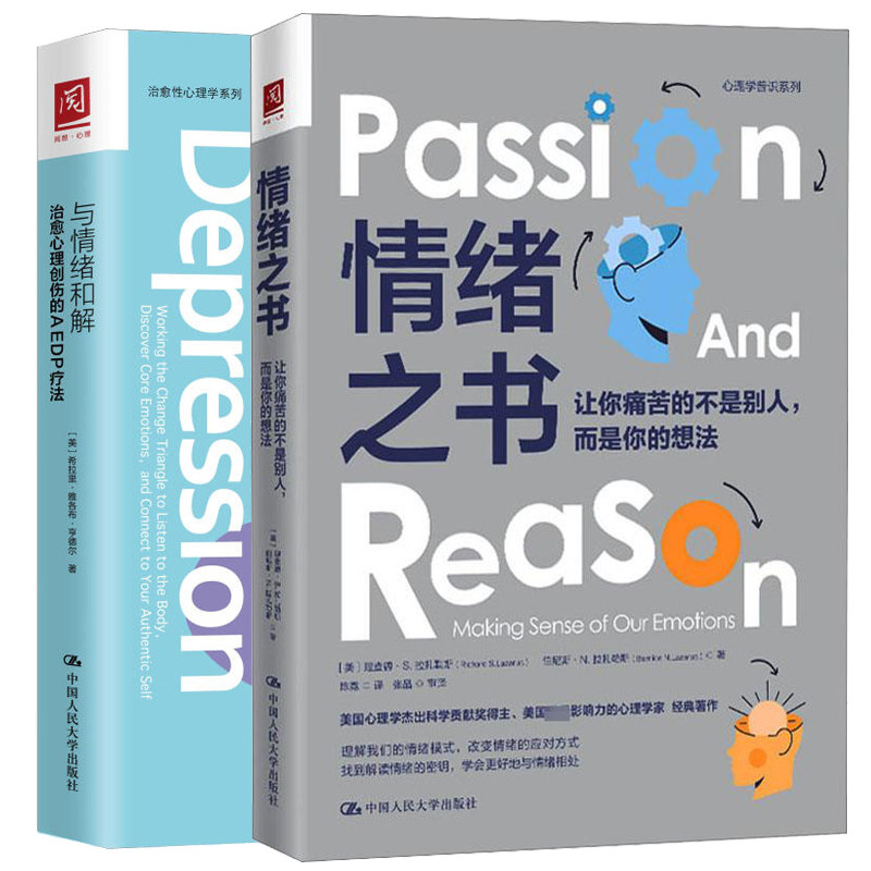 与情绪和解:心理创伤的AEDP疗法+情绪之书 让你痛苦的不是别人 而是你的想法 2本中国大学出版社