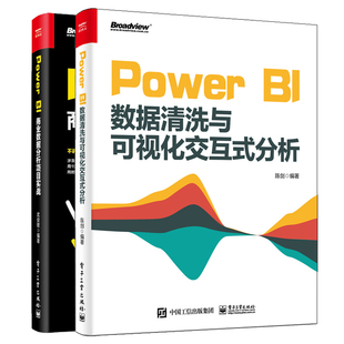 Power BI商业数据分析项目实战+Power BI数据清洗与可视化交互式分析2册 Power BI商业数据智能分析软件教程 数据分析师入门书籍