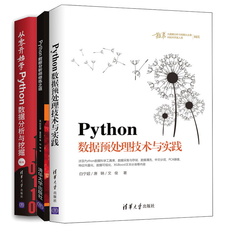 从零开始学Python数据分析与挖掘+Python数据预处理技术与实践+数据分析师修炼 3册 Python数据科学工具库数据采集与存储图书籍