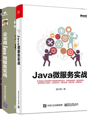java微服务实战+Java微服务测试基于Arquillian Hoverfly AssertJ JUnit Selenium与Mockito 微服务开发+企业Java微服务实战书籍