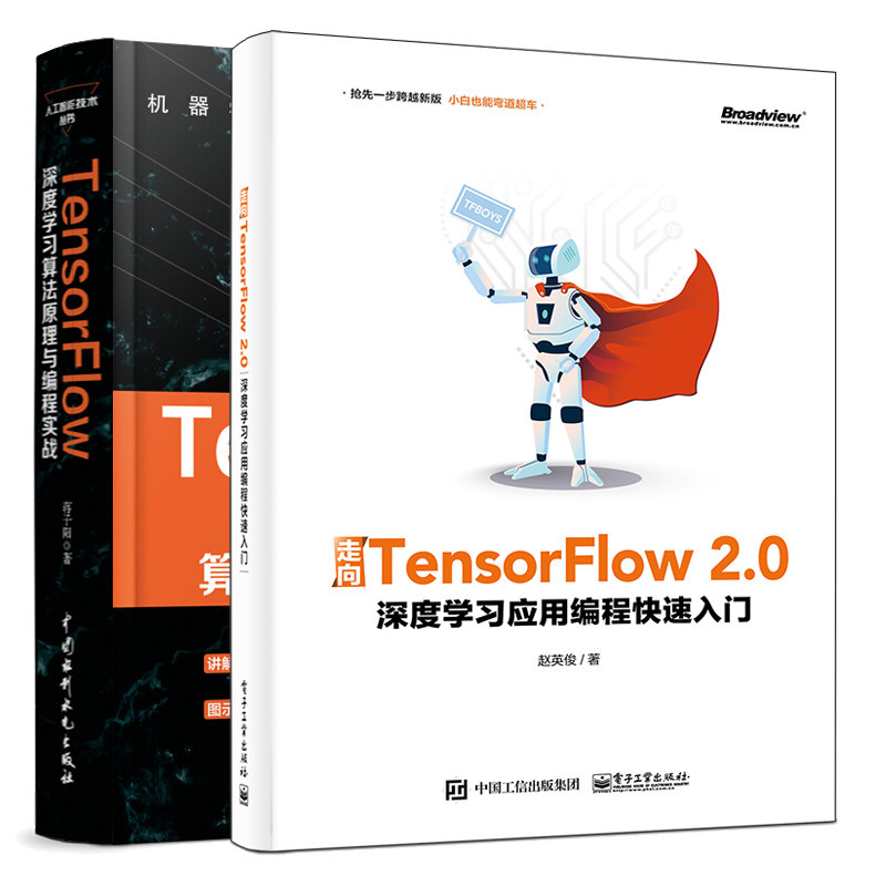走向TensorFlow 2.0 深度学习应用编程入门+深度学习算法原理与编程实战 共2本 机器学习框架入门自然语言处理技术图书籍