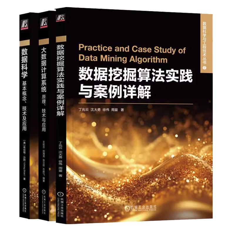 【全3册】数据科学与工程技术丛书 数据挖掘算法实践与案例详解+大数据计算系统 原理 技术与应用+数据科学 基本概念 技术及应用